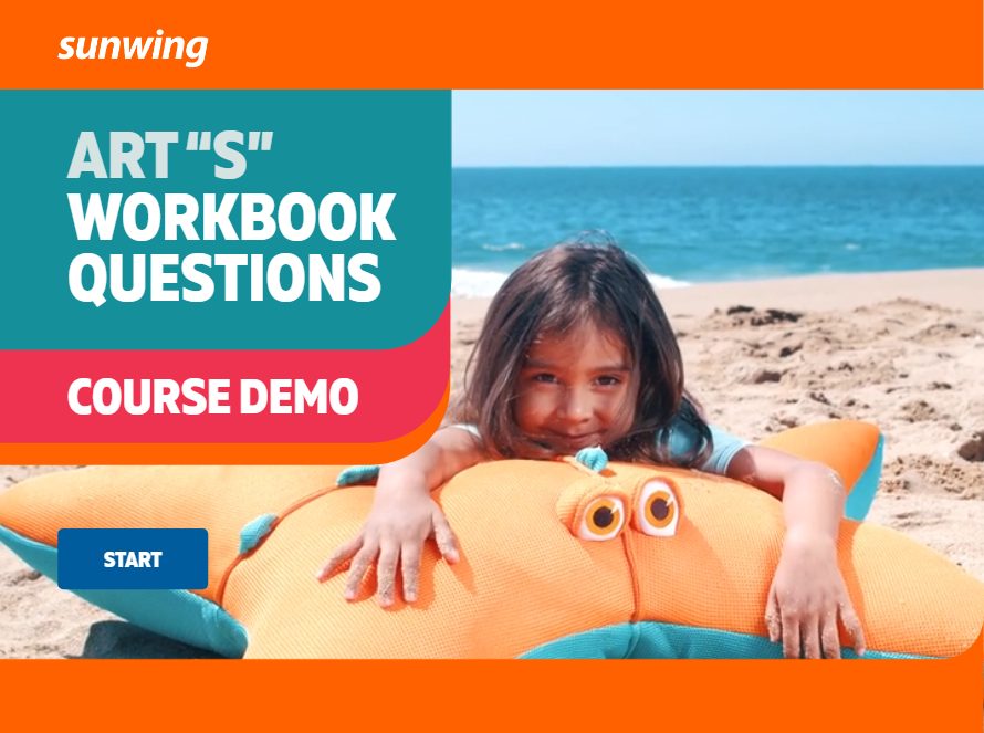 Title screen reading ART S Workbook Questions, Course Demo