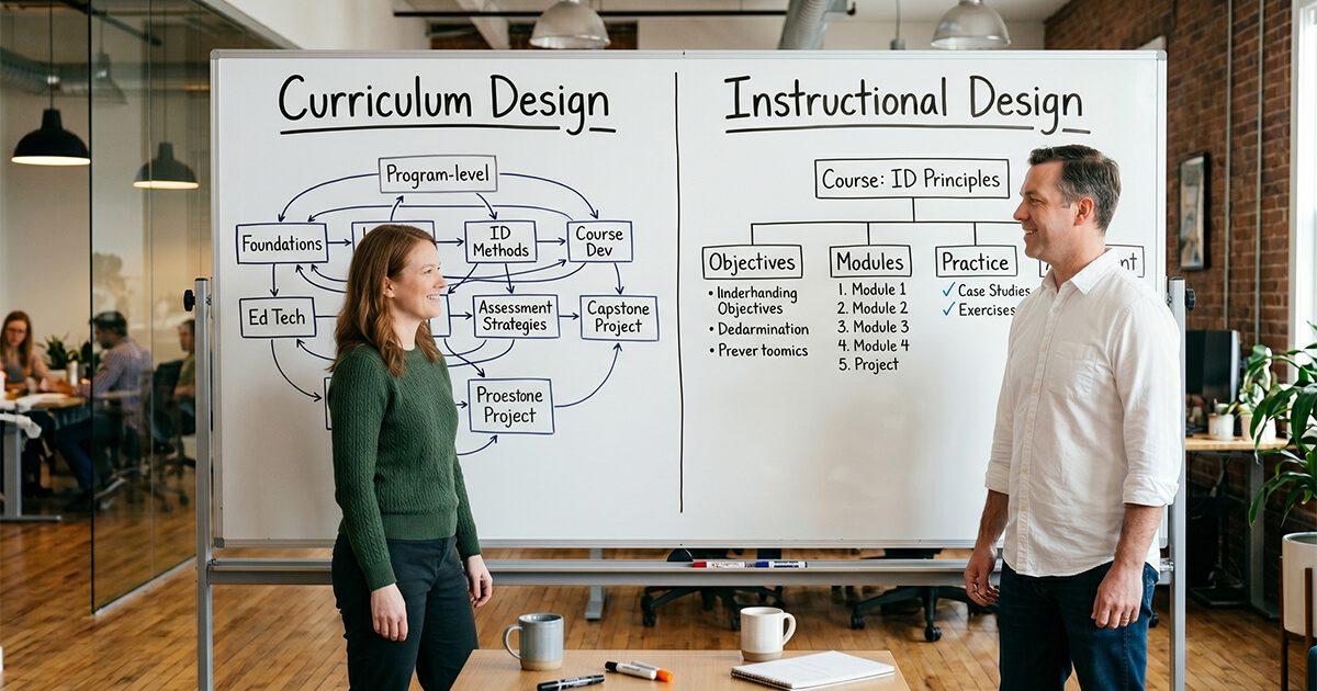 Instructional design vs curriculum design: comparing the two disciplines