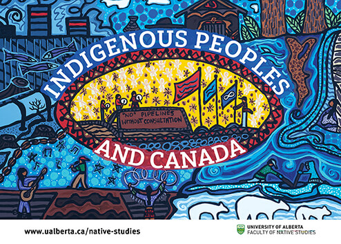 A colorful illustration that reads "Indigenous Peoples and Canada."